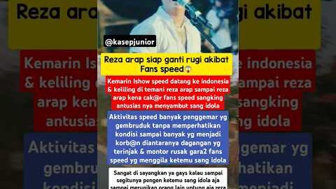 Reza arap siap ganti rugi atas insiden ulah fans Speed #rezaarap #speed#ishowspeed
