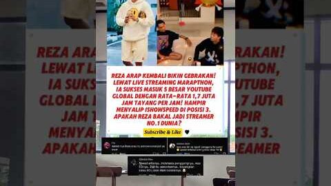 Reza Arap Hampir Salip IShowSpeed di YouTube Global!