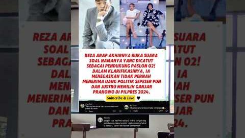 Reza Arap Klarifikasi Tak Pernah Sentuh Uang Politik.