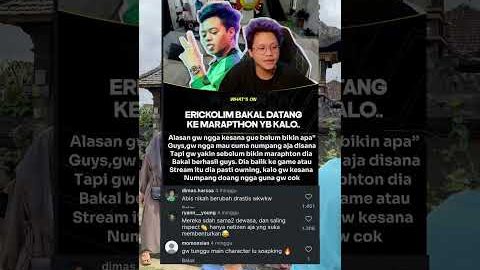 ALASAN ERICKO LIM NGGA DATENG DI MARAPHTON REZA ARAP #erickolim #yb #ybrap