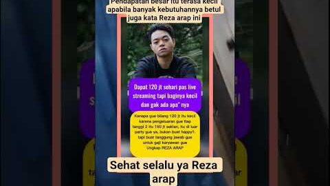Reza arap 1 hari life dapat 120 juta#rezaarap #trending