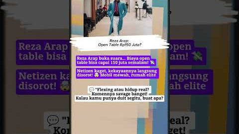 Reza Arap: Open Table Rp150 Juta 😱 #artis #rezaarap
