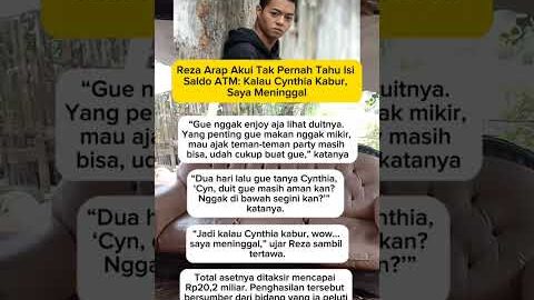 Reza Arap tak tahu isi ATM, serahkan semua ke Cynthia #shortsfeed #shortvideo #short