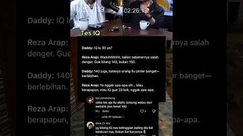 Reza arap klarifikasi soal Iq 150 dan 140