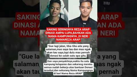 REZA ARAP SAKING SERINGNYA DONASI SAMPAI LUPA#masukberanda#rezaarap#fypシ゚viral