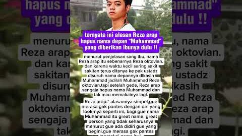 Ini alasan Reza arap hapus nama depan #selebriti #keluargaartis #rezaarap #shortvideo #shorts
