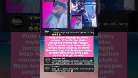 Reza Arap Haru dan Menangis Saat Melihat DJ Bravy Melamar Erika Carlina, ybrap membantu Surprise