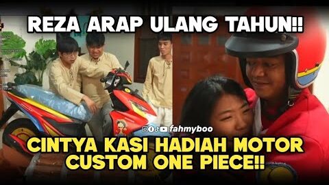 REZA ARAP ULTAH DIKASIH SURPRISE MOTOR CUSTOM ONE PIECE OLEH CYNTIA