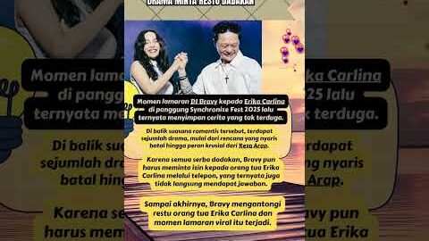 Di Balik Lamaran Viral DJ Bravy dan Erika Carlina, Ada Peran Reza Arap dan Drama Minta Restu Dadakan