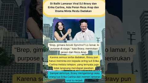 Di Balik Lamaran Viral DJ Bravy dan Erika, Ada Peran Reza Arap dan Drama Minta Restu Dadakan #news