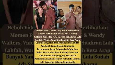 Netizen Soroti Kehadiran Lula Lahfah di Pernikahan Reza Arap & Wendy Walters.