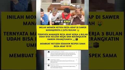 Reza Arap Disawer Manajernya 2 Juta 😍 Bikin Netizen Makin Respek! 🙌 #RezaArap #Viral #Inspirasi